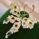 Ruif Jewelry 70x77mm Green Butterfly Brooch S925 Silver Brooch Cubic Zircona Gemstone Fashion Jewelry