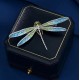 Ruif Jewelry 40x74mm Dragonfly Brooch S925 Silver Blue Green Color Brooch Cubic Zircona Fashion Jewelry