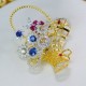 Ruif Jewelry 53x71mm Flower Basket Brooch S925 Silver Yellow Gold Color Brooch Cubic Zircona Fashion Jewelry