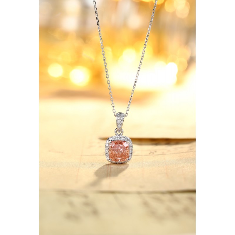 Ruif Jewelry PT950 platinum 2.12ct Pink Lab Grown Diamond Pendant(not include the chain) Jewelry for Party Gift