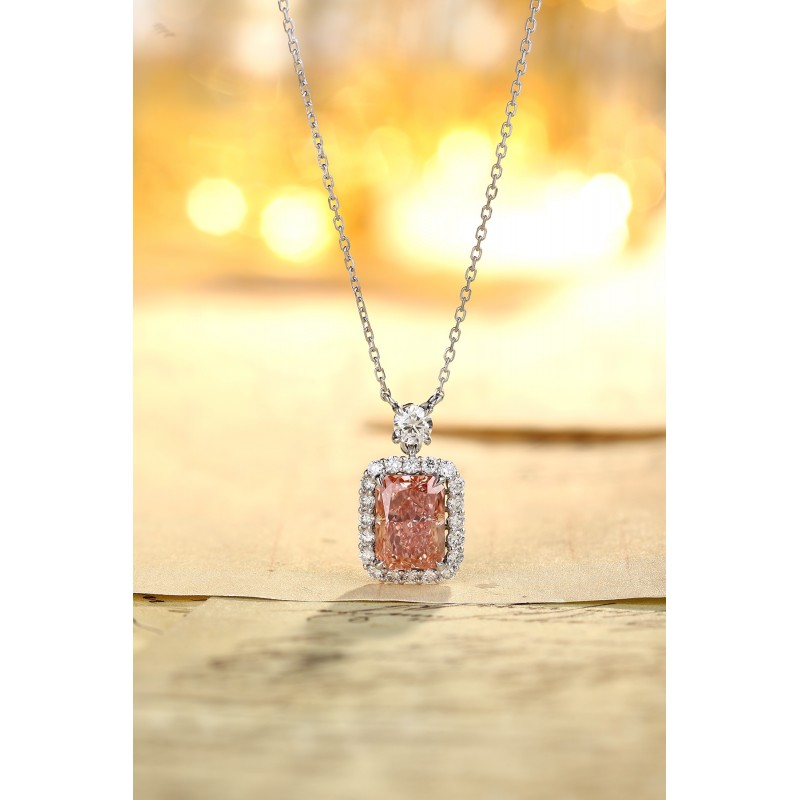 Ruif Jewelry PT950 platinum 2.28ct Pink Lab Grown Diamond Pendant(not include the chain) Jewelry for Party Gift