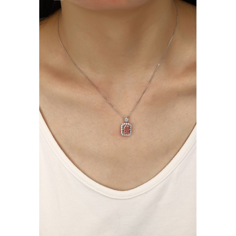 Ruif Jewelry PT950 platinum 2.28ct Pink Lab Grown Diamond Pendant(not include the chain) Jewelry for Party Gift