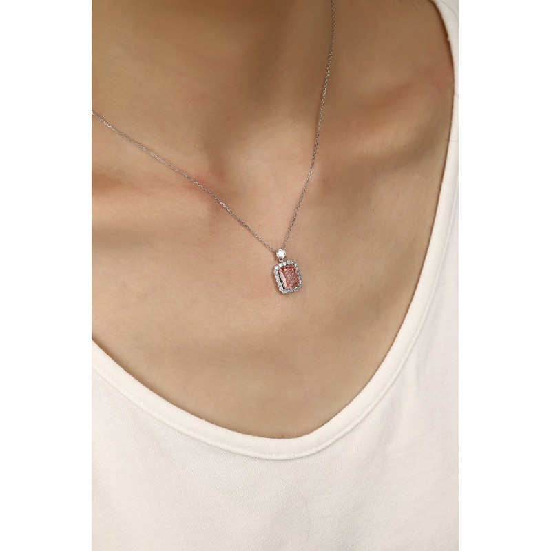 Ruif Jewelry PT950 platinum 2.28ct Pink Lab Grown Diamond Pendant(not include the chain) Jewelry for Party Gift