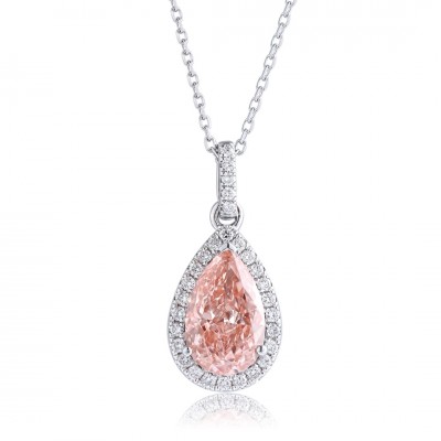 Ruif Jewelry PT950 platinum 2.32ct Pink Lab Grown Diamond Pendant(not include the chain) Jewelry for Party Gift