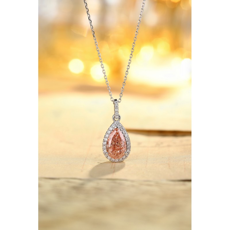 Ruif Jewelry PT950 platinum 2.32ct Pink Lab Grown Diamond Pendant(not include the chain) Jewelry for Party Gift