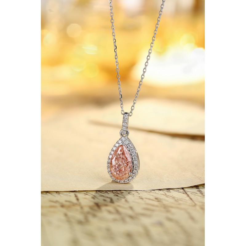 Ruif Jewelry PT950 platinum 2.32ct Pink Lab Grown Diamond Pendant(not include the chain) Jewelry for Party Gift