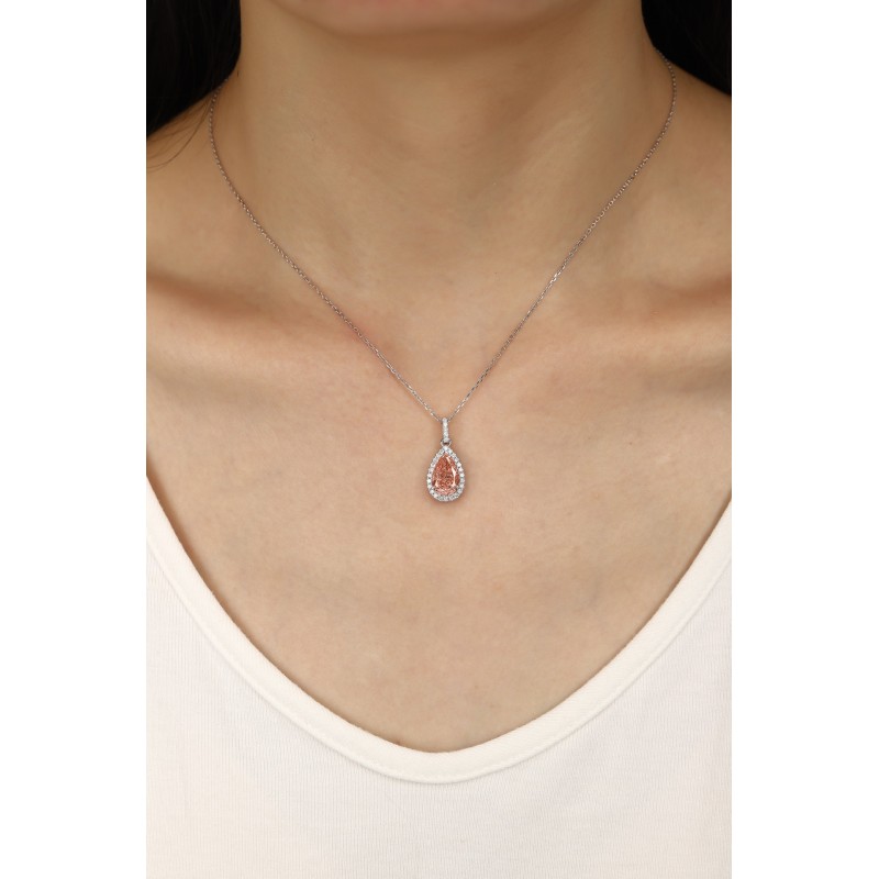 Ruif Jewelry PT950 platinum 2.32ct Pink Lab Grown Diamond Pendant(not include the chain) Jewelry for Party Gift
