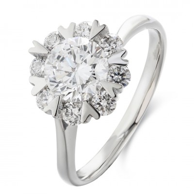 Ruif Jewelry Classic Design PT950 Platinum 1.08ct Lab Grown Diamond Ring Gemstone Jewelry