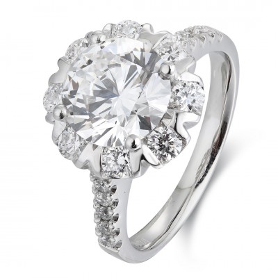 Ruif Jewelry Classic Design PT950 Platinum 2.01ct Lab Grown Diamond Ring Gemstone Jewelry