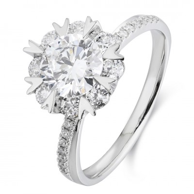 Ruif Jewelry Classic Design PT950 Platinum 1.0ct Lab Grown Diamond Ring Gemstone Jewelry for party