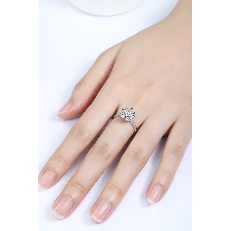 Ruif Jewelry Classic Design PT950 Platinum 1.0ct Lab Grown Diamond Ring Gemstone Jewelry for party