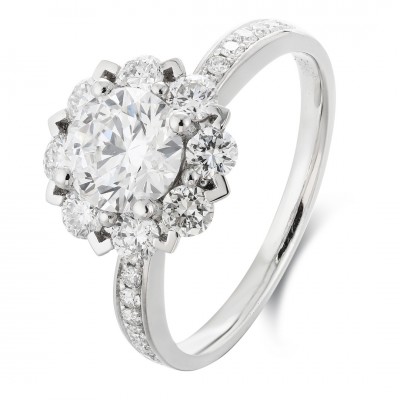 Ruif Jewelry Classic Design PT950 Platinum 1.03ct Lab Grown Diamond Ring Gemstone Jewelry