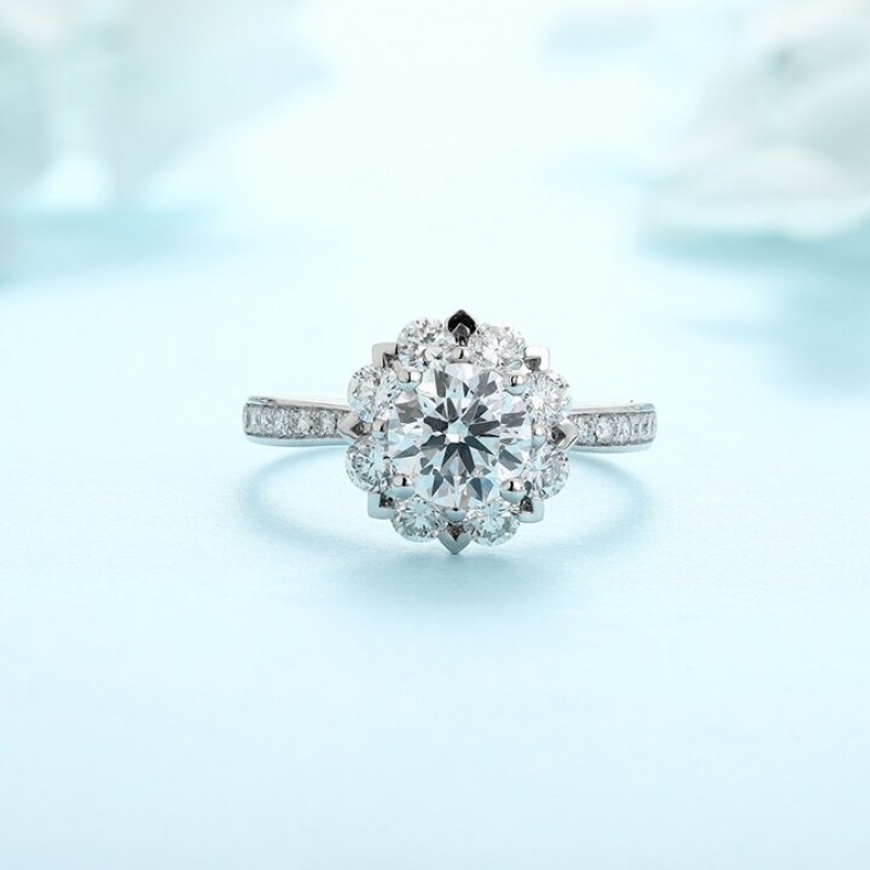 Ruif Jewelry Classic Design PT950 Platinum 1.03ct Lab Grown Diamond Ring Gemstone Jewelry