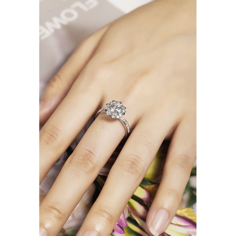 Ruif Jewelry Classic Design PT950 Platinum 1.03ct Lab Grown Diamond Ring Gemstone Jewelry