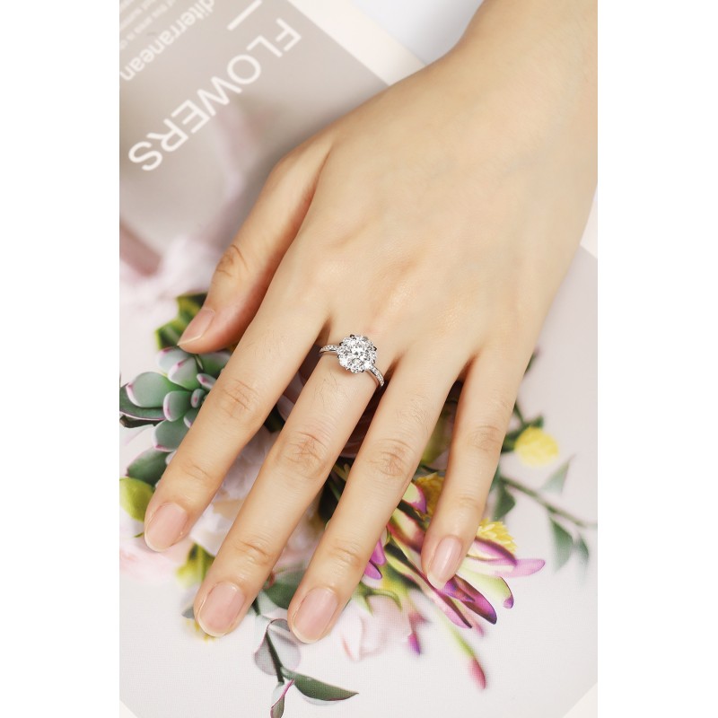 Ruif Jewelry Classic Design PT950 Platinum 1.03ct Lab Grown Diamond Ring Gemstone Jewelry