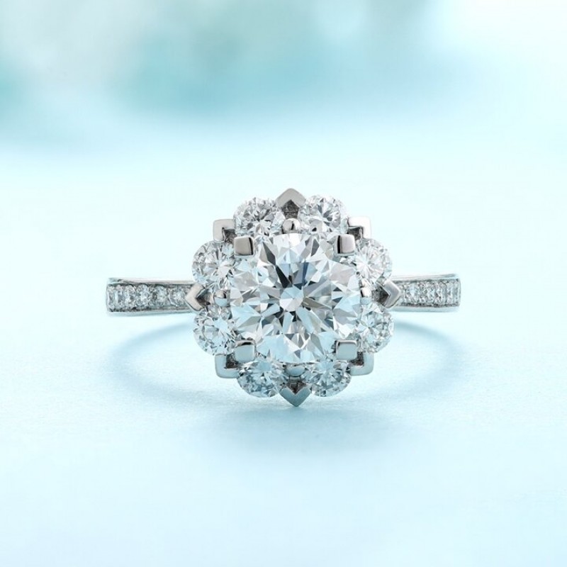 Ruif Jewelry Classic Design PT950 Platinum 1.1ct Lab Grown Diamond Ring Gemstone Jewelry for party