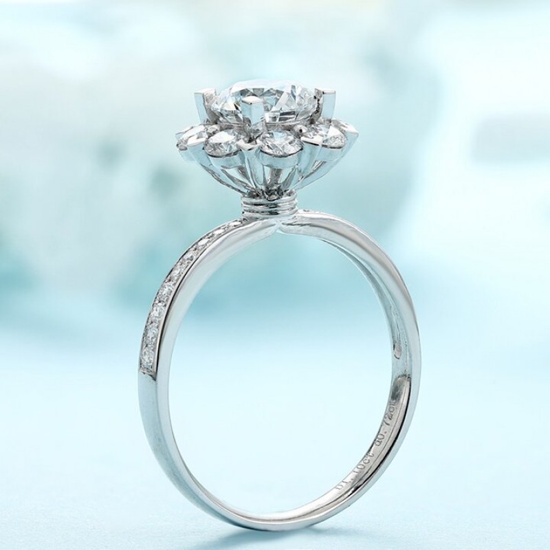 Ruif Jewelry Classic Design PT950 Platinum 1.1ct Lab Grown Diamond Ring Gemstone Jewelry for party