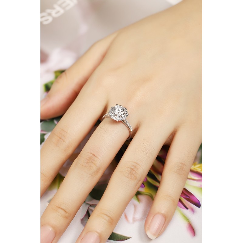 Ruif Jewelry Classic Design PT950 Platinum 1.01ct Lab Grown Diamond Ring Gemstone Jewelry for party