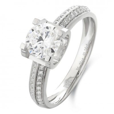 Ruif Jewelry Classic Design PT950 Platinum 1.01ct Lab Grown Diamond Ring Gemstone Jewelry