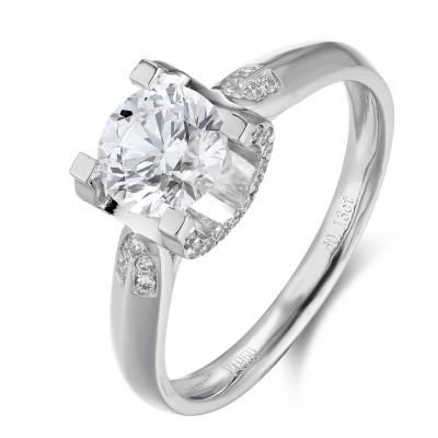 Ruif Jewelry Classic Design PT950 Platinum 1.10ct Lab Grown Diamond Ring Gemstone Jewelry