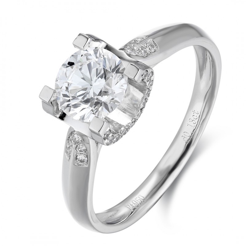Ruif Jewelry Classic Design PT950 Platinum 1.10ct Lab Grown Diamond Ring Gemstone Jewelry