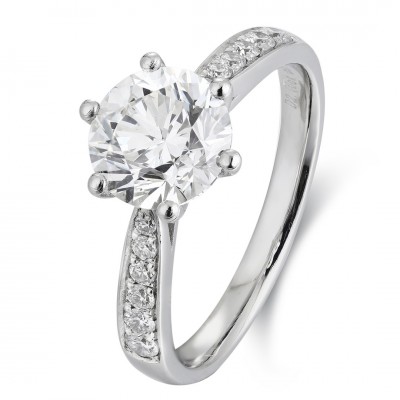 Ruif Jewelry Classic Design PT950 Platinum 2.00ct Lab Grown Diamond Ring Gemstone Jewelry