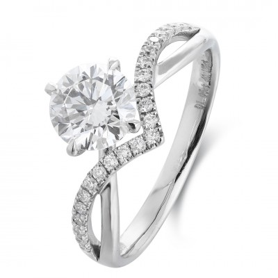 Ruif Jewelry Classic Design PT950 Platinum 1.05ct Lab Grown Diamond Ring Gemstone Jewelry