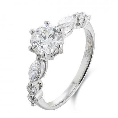 Ruif Jewelry Classic Design PT950 Platinum 1.01ct Lab Grown Diamond Ring Gemstone Jewelry