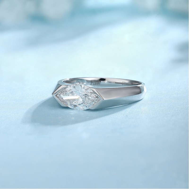 Ruif Jewelry Classic Design PT950 Platinum 1.00ct Lab Grown Diamond Ring Gemstone Jewelry