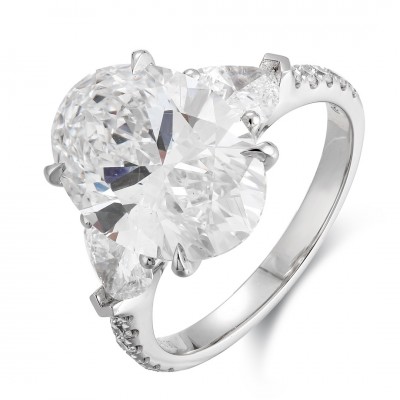 Ruif Jewelry Classic Design PT950 Platinum 5.11ct Lab Grown Diamond Ring Gemstone Jewelry
