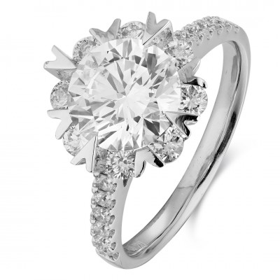 Ruif Jewelry Classic Design PT950 Platinum 2.07ct Lab Grown Diamond Ring Gemstone Jewelry