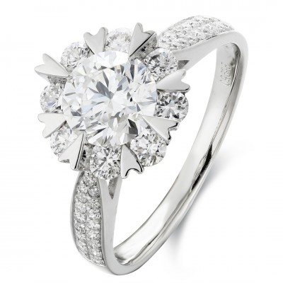 Ruif Jewelry Classic Design PT950 Platinum 1.04ct Lab Grown Diamond Ring Gemstone Jewelry