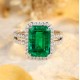 Ruif Jewelry Classic Design 9K White Gold 2.45ct Lab Grown Emerald Ring Gemstone Jewelry