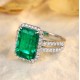 Ruif Jewelry Classic Design 9K White Gold 2.45ct Lab Grown Emerald Ring Gemstone Jewelry