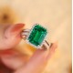 Ruif Jewelry Classic Design 9K White Gold 2.45ct Lab Grown Emerald Ring Gemstone Jewelry