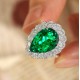 Ruif Jewelry Classic Design 9K White Gold 5.5ct Lab Grown Emerald Ring Gemstone Jewelry