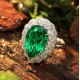 Ruif Jewelry Classic Design 9K White Gold 5.5ct Lab Grown Emerald Ring Gemstone Jewelry