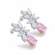 Ruif Jewelry Classic Design 9K White Gold 6ct Pink Diamond Earrings Cubic Zircon Earrings Gemstone Jewelry