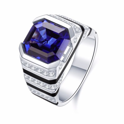 Ruif Jewelry Classic Design 9K White Gold 6.73ct Royal Blue Color Lab Grown Sapphire Ring Gemstone Jewelry