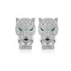 Ruif Jewelry Classic Design 9K White Gold synthetic Emerald Earrings Leopard Head Earrings Gemstone Jewelry Ruif Jewelry Classic Design 9K White Gold synthetic Emerald Earrings Leopard Head Earrings Gemstone Jewelry