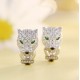 Ruif Jewelry Classic Design 9K White Gold synthetic Emerald Earrings Leopard Head Earrings Gemstone Jewelry Ruif Jewelry Classic Design 9K White Gold synthetic Emerald Earrings Leopard Head Earrings Gemstone Jewelry