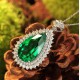 Ruif Jewelry Classic Design 9K White Gold 11ct Lab Grown Emerald Pendant Necklace Gemstone Jewelry