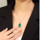 Ruif Jewelry Classic Design 9K White Gold 11ct Lab Grown Emerald Pendant Necklace Gemstone Jewelry