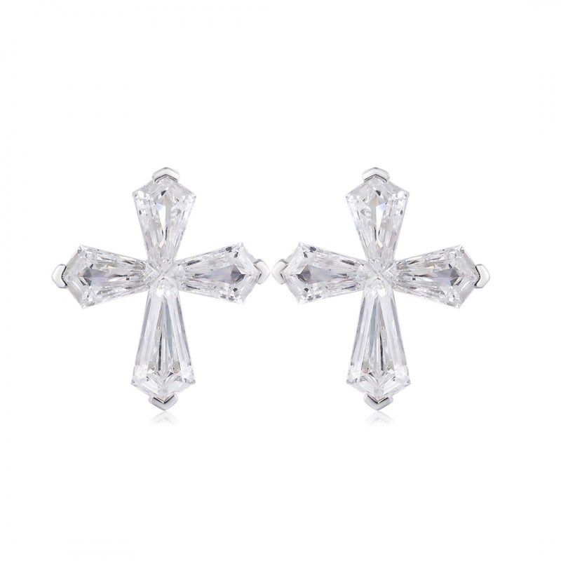 Ruif Jewelry Classic Design 9K White Gold 4.5ct White Color Simulated Diamond Earrings Gemstone Jewelry Ruif Jewelry Classic Design 9K White Gold 4.5ct White Color Simulated Diamond Earrings Gemstone Jewelry