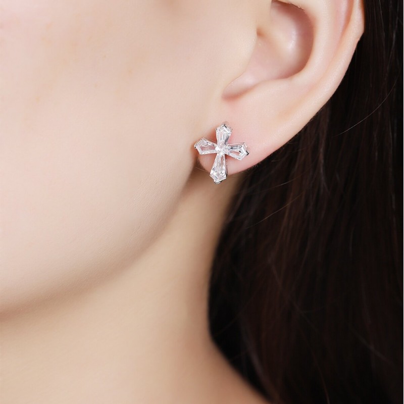 Ruif Jewelry Classic Design 9K White Gold 4.5ct White Color Simulated Diamond Earrings Gemstone Jewelry Ruif Jewelry Classic Design 9K White Gold 4.5ct White Color Simulated Diamond Earrings Gemstone Jewelry