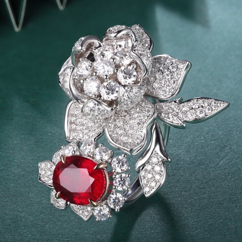 Ruif Jewelry Classic Design 9K White Gold 2.755ct Fielld Natural Ruby Ring Gemstone Jewelry Ruif Jewelry Classic Design 9K White Gold 2.755ct Fielld Natural Ruby Ring Gemstone Jewelry
