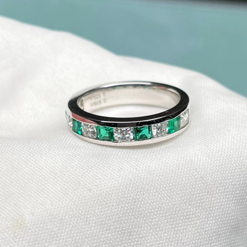 Ruif Jewelry Classic Design 9K White Gold 0.625ct Lab Grown Emerald Ring Gemstone Jewelry Ruif Jewelry Classic Design 9K White Gold 0.625ct Lab Grown Emerald Ring Gemstone Jewelry