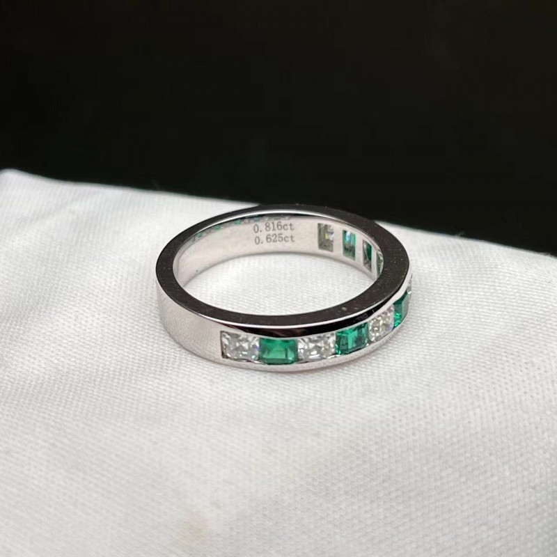 Ruif Jewelry Classic Design 9K White Gold 0.625ct Lab Grown Emerald Ring Gemstone Jewelry Ruif Jewelry Classic Design 9K White Gold 0.625ct Lab Grown Emerald Ring Gemstone Jewelry