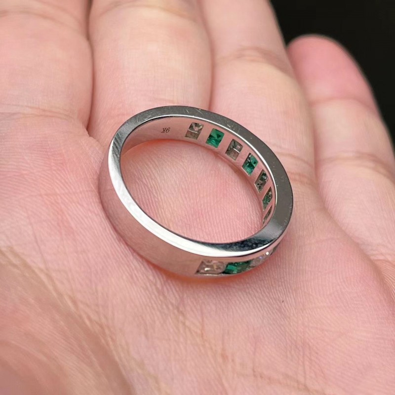 Ruif Jewelry Classic Design 9K White Gold 0.625ct Lab Grown Emerald Ring Gemstone Jewelry Ruif Jewelry Classic Design 9K White Gold 0.625ct Lab Grown Emerald Ring Gemstone Jewelry