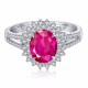 Ruif Jewelry Classic Design 9K White Gold 2.0ct Pink Color Lab Grown Sapphire Ring Gemstone Jewelry